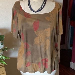 Short sleeve pullover top feels like suede cloth
